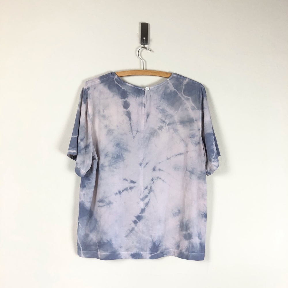 vintage 90s tie dye silk tee | 1990s pale pastel t shirt | grunge boho hippie - Picture 6 of 8